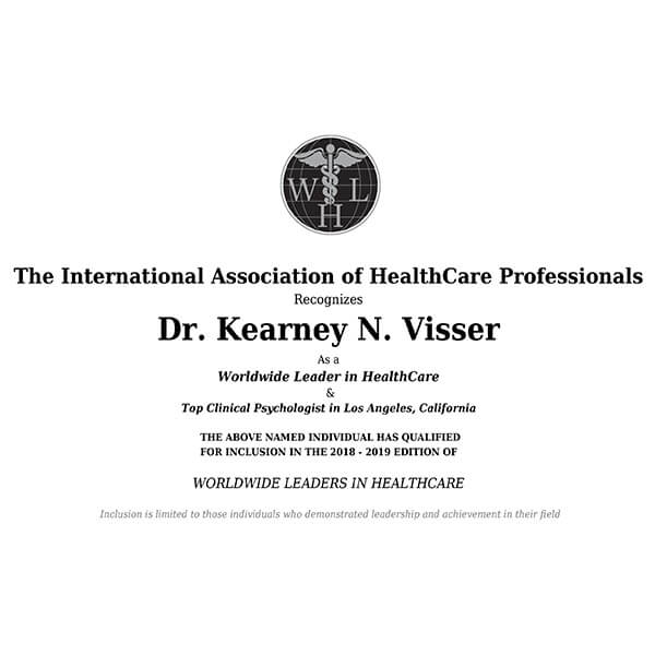 2018 Worldwide Leaders in Healthcare award — International Association of HealthCare Professionals